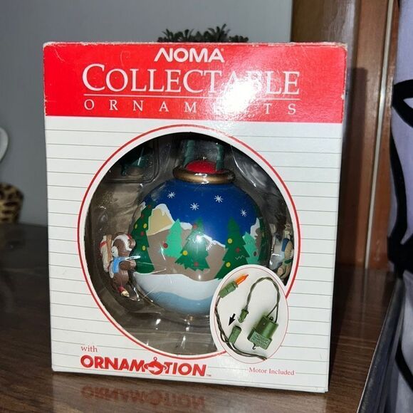 Vtg Noma Ornamotion Rotating Christmas Ornament Teddy Bears Spin Around Trees - Picture 1 of 10